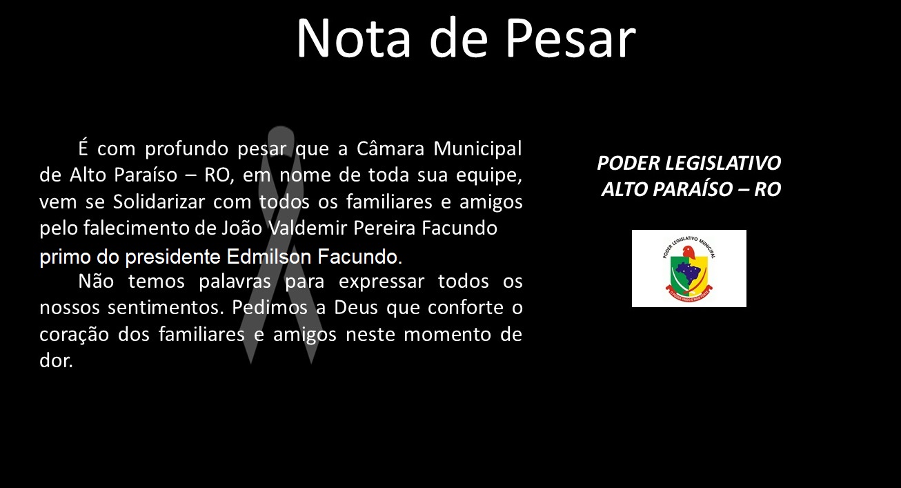 Falecimento Valdemir Pereira Facundo